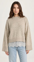 Clara Lace-Hem Layered-Look Sweater