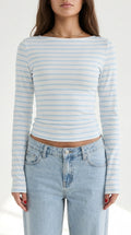 Jules Striped Flare-Sleeve Top