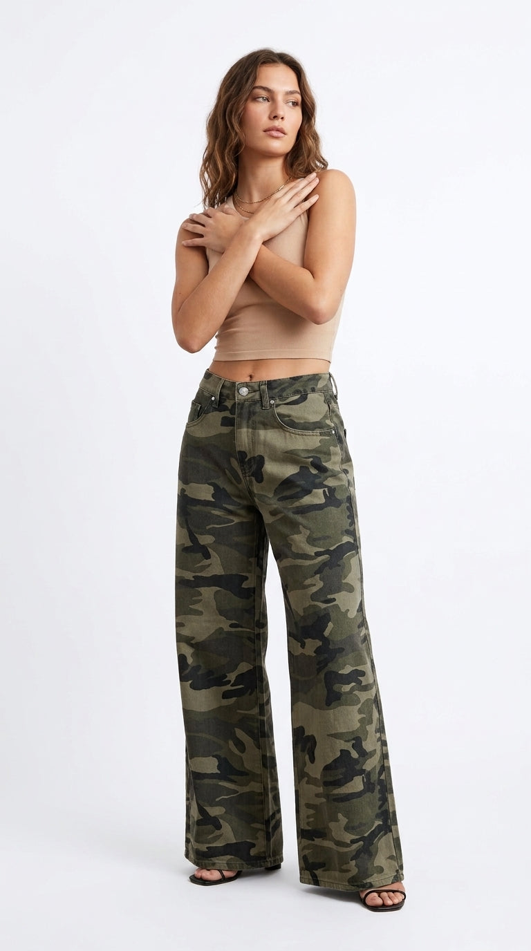 Riley Low-Rise Camo Jeans