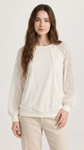 Sadie Lace-Sleeve Sweatshirt