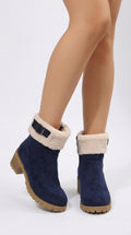 Avery Round-Toe Block-Heel Boots