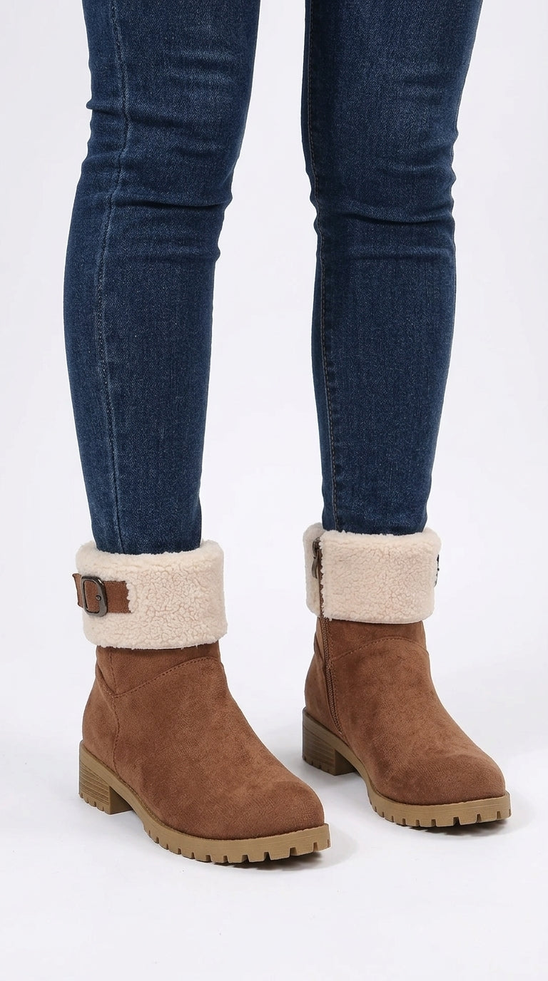 Avery Round-Toe Block-Heel Boots