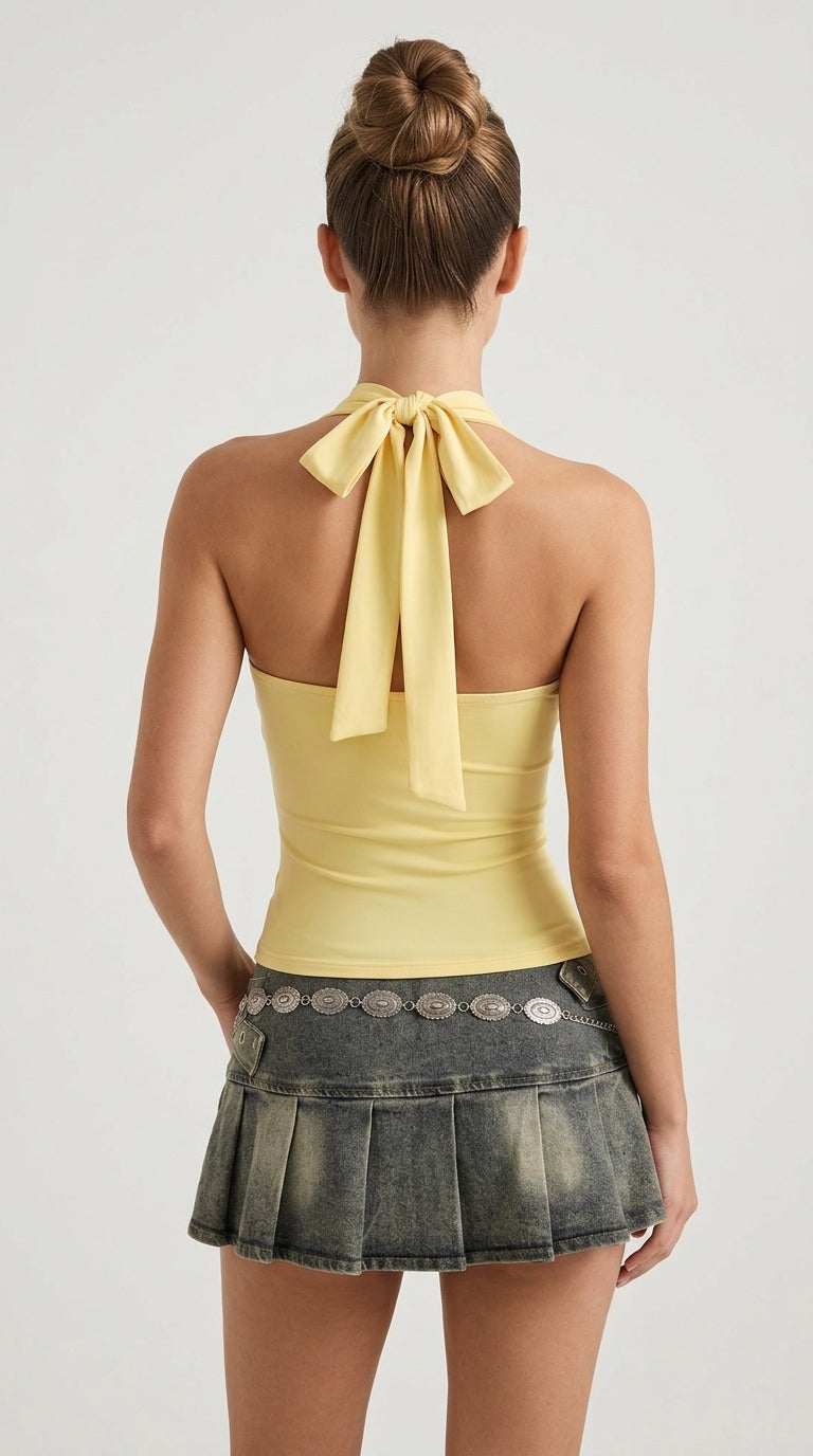 Lace Detail Halter Neck Cami