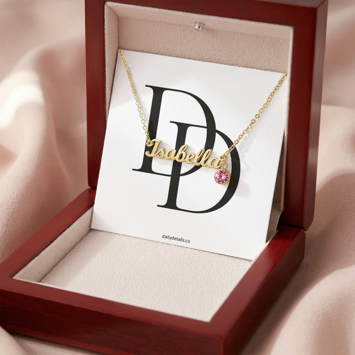 Custom Name Necklace with Birthstone