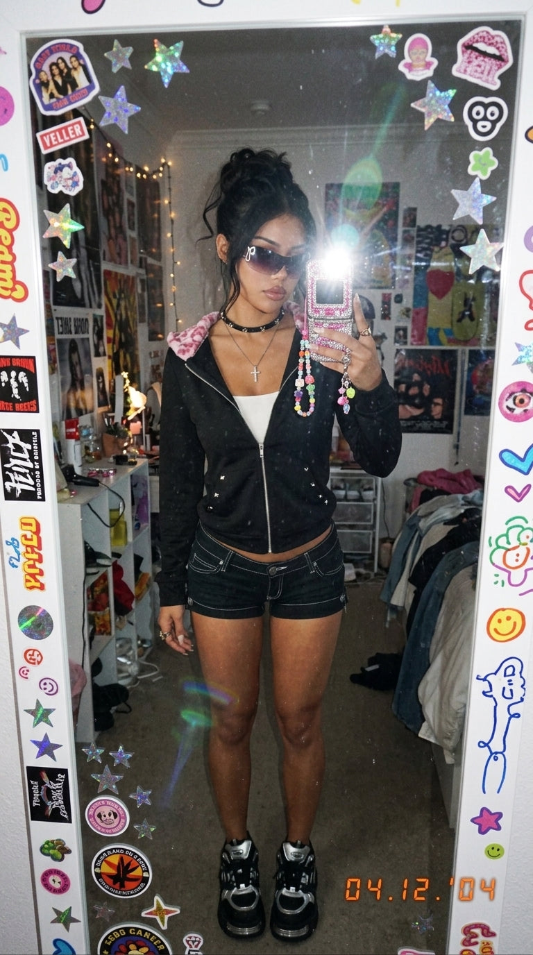 Y2K Zip-Up Slim Fit Hoodie