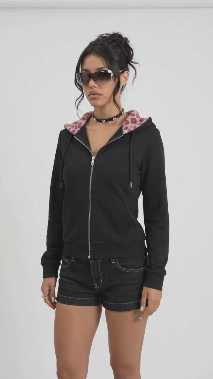 Kenzie Y2K Fitted Zip-Up Hoodie