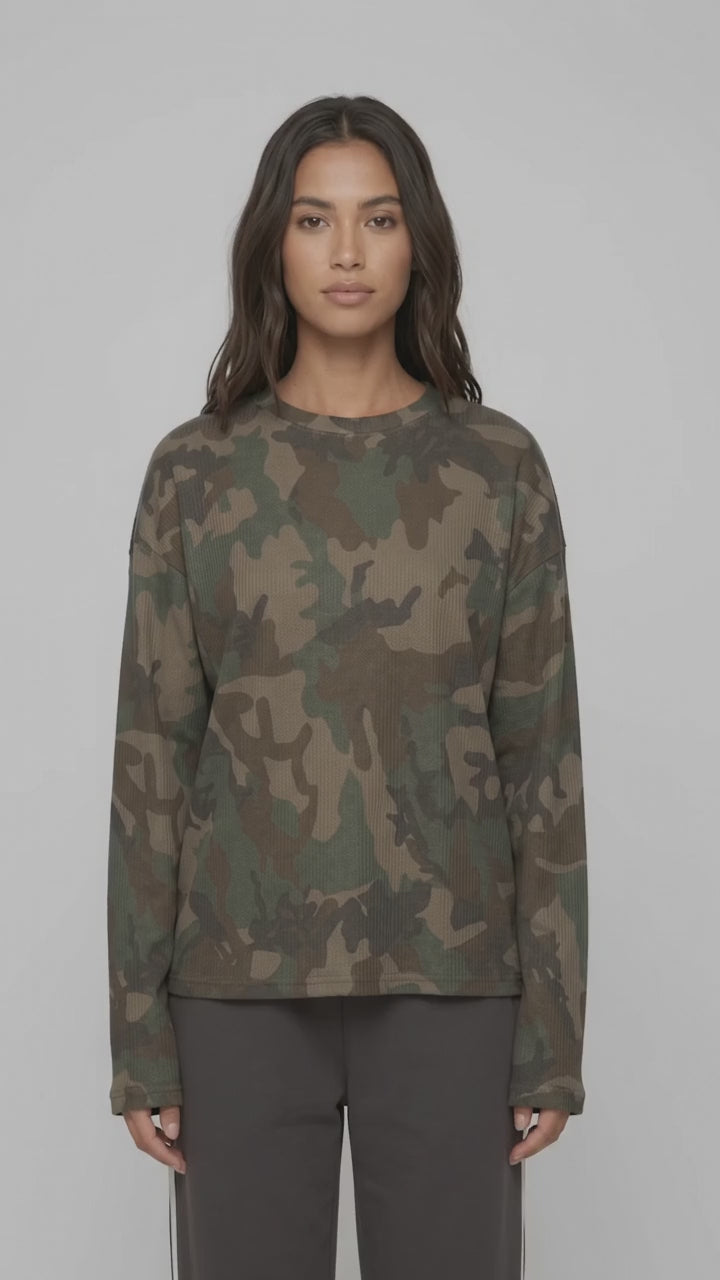 Off Duty Camo Long Sleeve Top